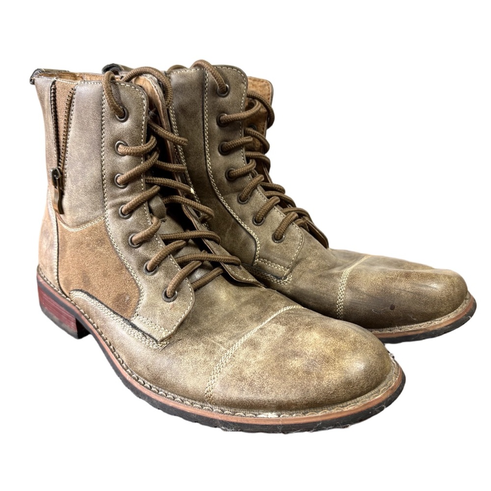 Frye Andy Lace Up Combat Boots Brown Leather Size 10